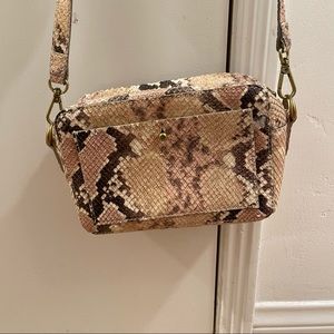 Madewell leather snakeskin pattern small purse